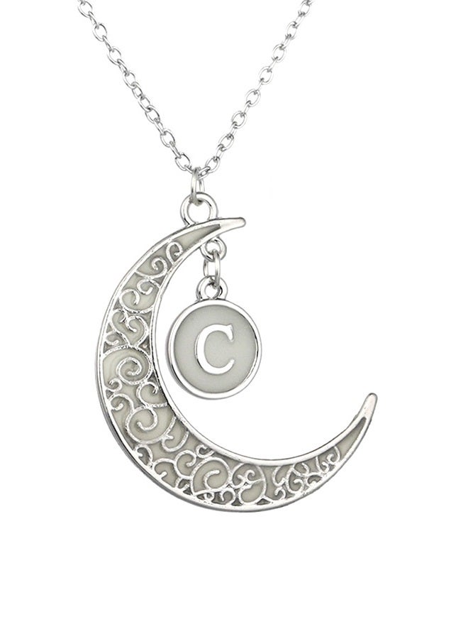 بلولانز عقد بدلاية مجوفة تصميم القمر، تحمل حرفاً من 26 حرفاً إنجليزياً