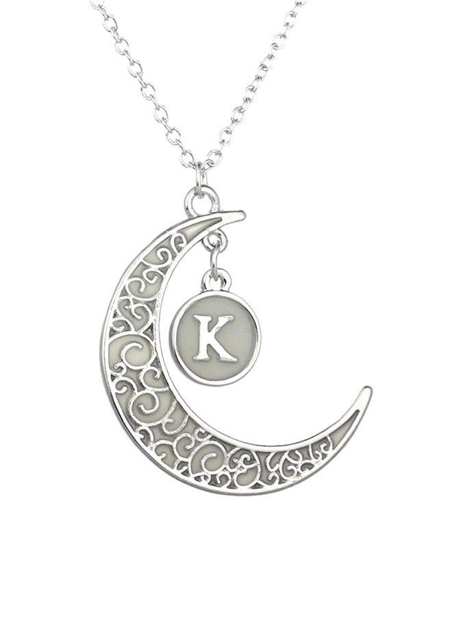 بلولانز عقد بدلاية مجوفة تصميم القمر، تحمل حرفاً من 26 حرفاً إنجليزياً