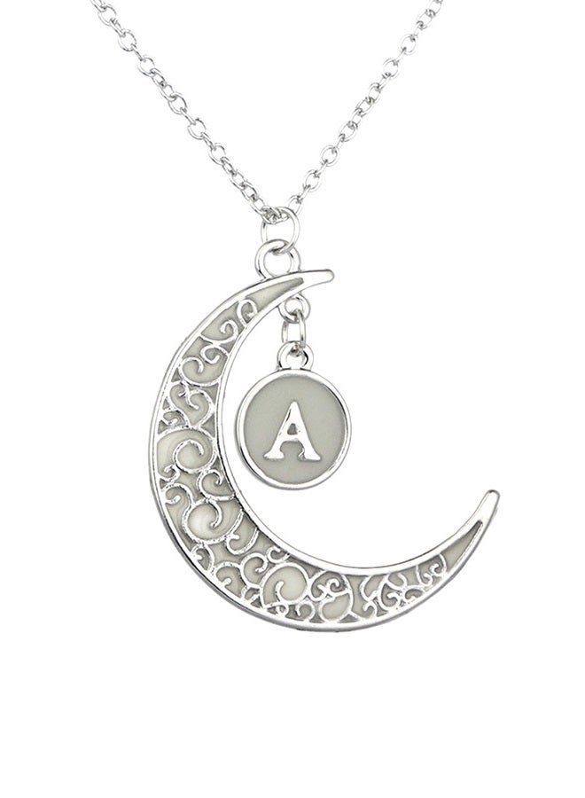 بلولانز عقد بدلاية مجوفة تصميم القمر، تحمل حرفاً من 26 حرفاً إنجليزياً