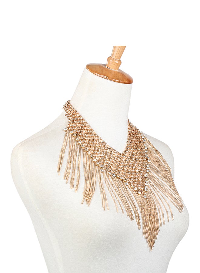 بلولانز عقد تصميم المريلة مزين بأشكال الشرابة بحجر الراين اللامع - Image 2