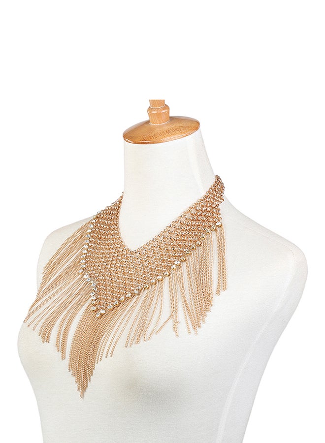 بلولانز عقد تصميم المريلة مزين بأشكال الشرابة بحجر الراين اللامع - Image 3