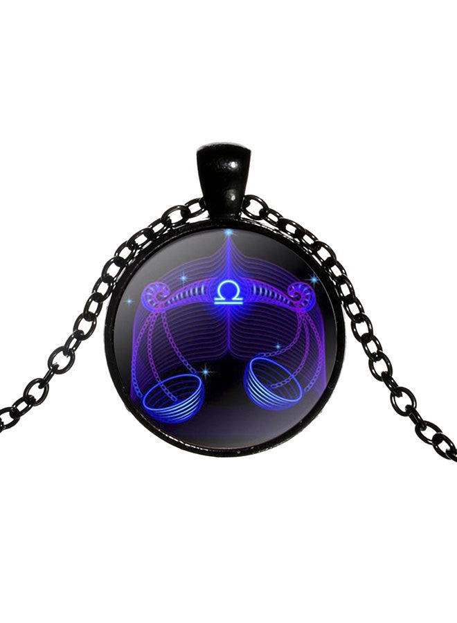 Bluelans Retro Round Twelve Constellations Pendant Sweater Chain Necklace 