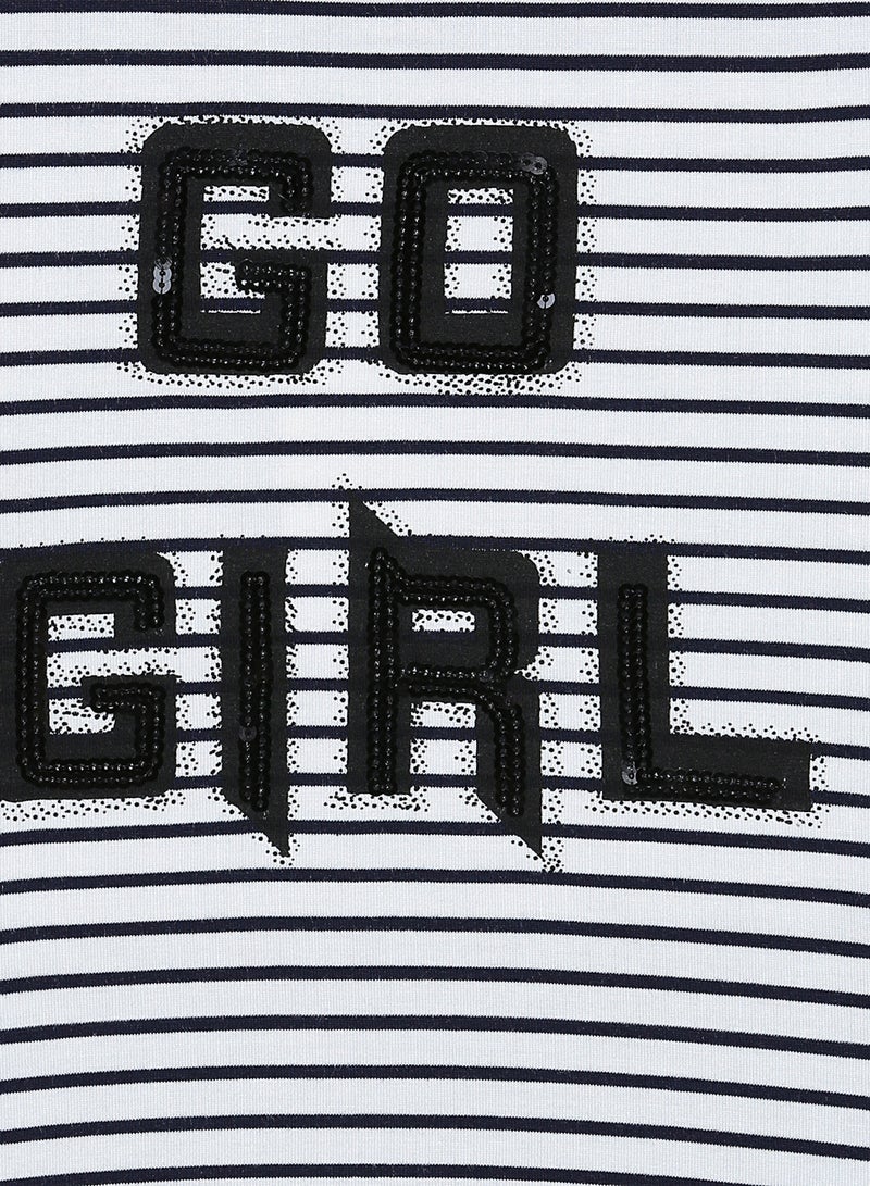 NAME IT Kids Striped Sequined Long Sleeve T-Shirt White  - Image 2