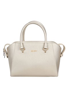 BEVERLY HILLS POLO CLUB Satchel Leather Bag With Zippered Closure Gold  - Image 1
