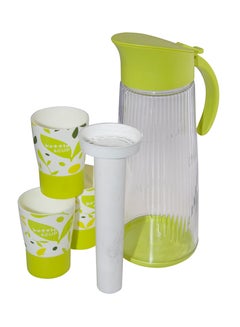 YupFun 4-Piece Infuser Water Jug And Glass Set Green Standard 