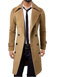 Buttons Wool Long Coat Brown