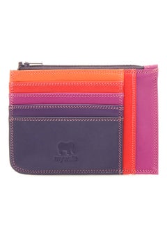 Slim Credit Card Holder With Coin Purse Sangria