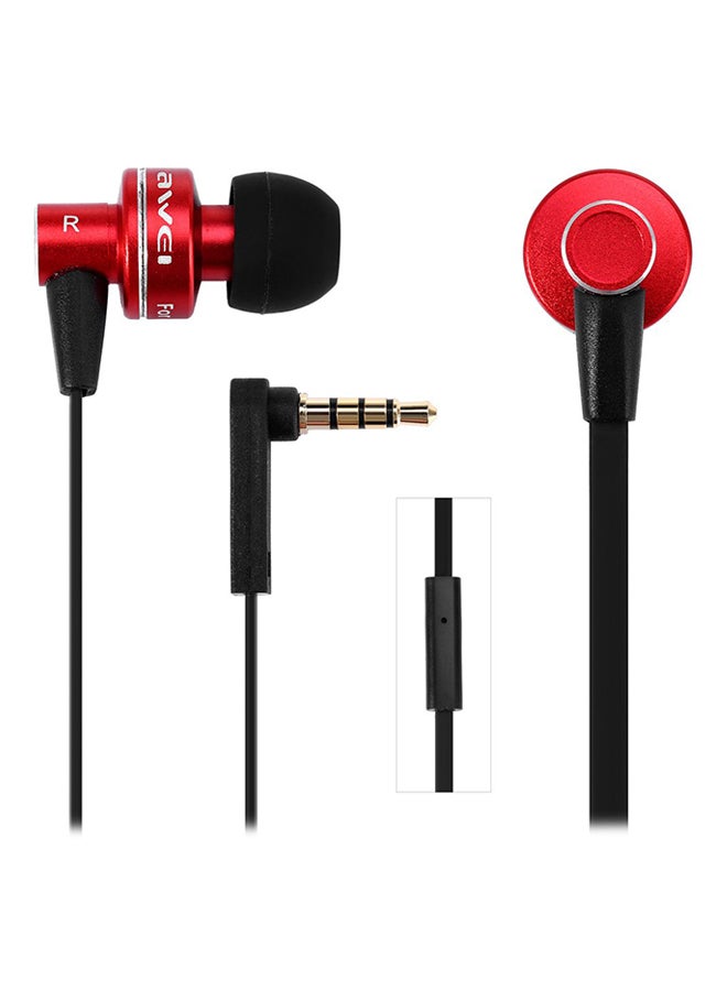 Awei ES-900i In-Ear Earphones With Mic Red/Black - Image 1