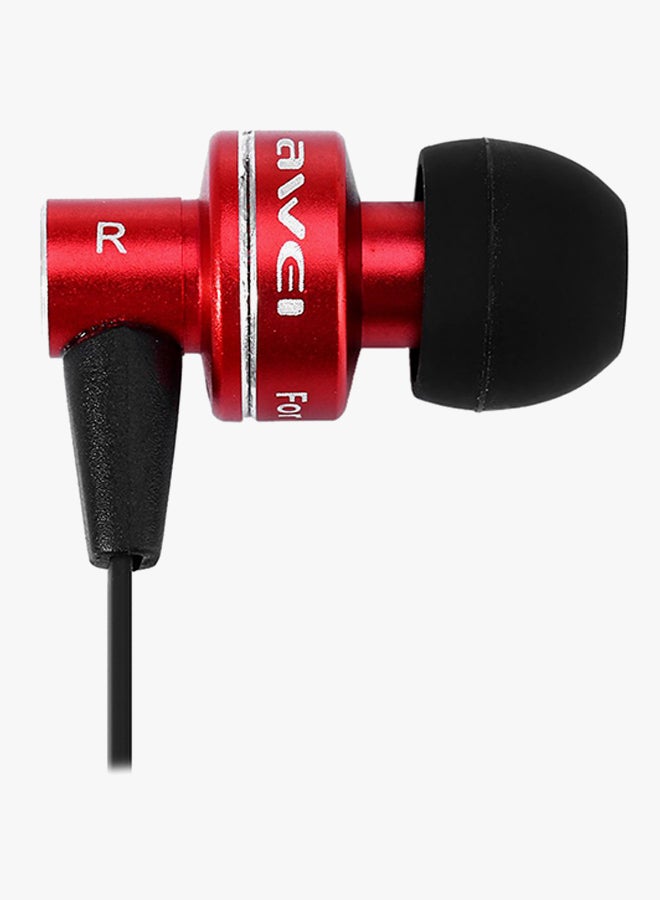Awei ES-900i In-Ear Earphones With Mic Red/Black - Image 2