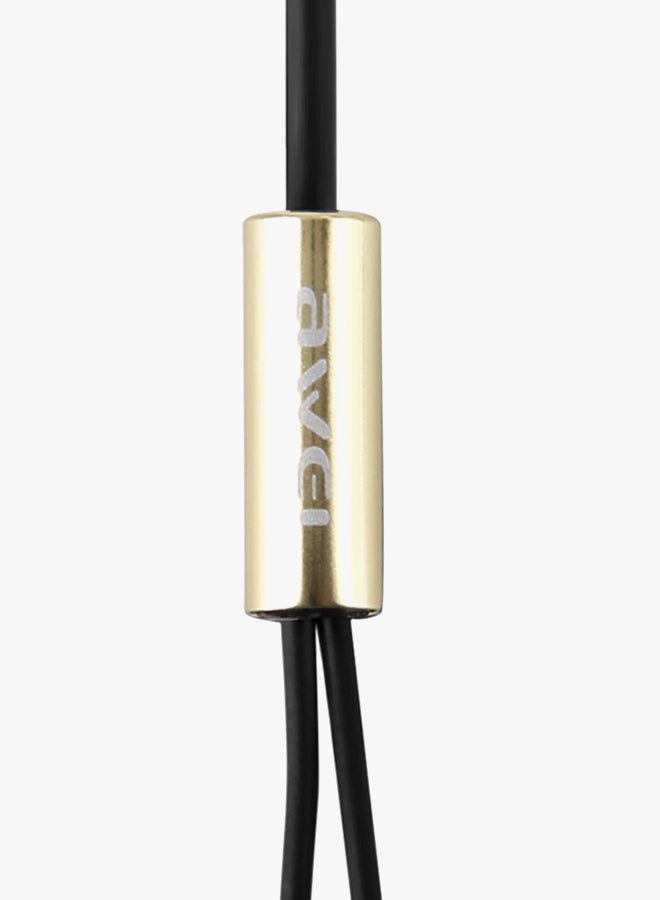 Awei Wired In-Ear Headphones With Mic Gold/Black - Image 3
