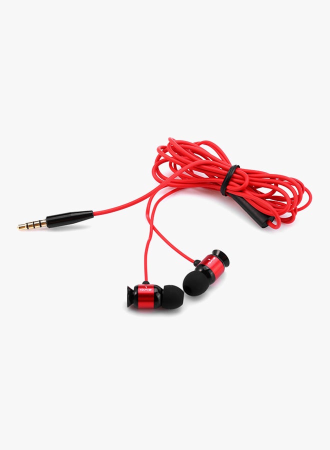 Awei Wired In-Ear Headphones With Mic Red/Black - Image 4
