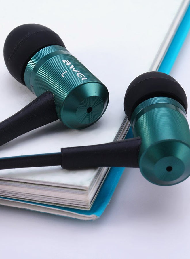 Awei In-Ear Headphones With Mic Deep Green/Black - Image 4