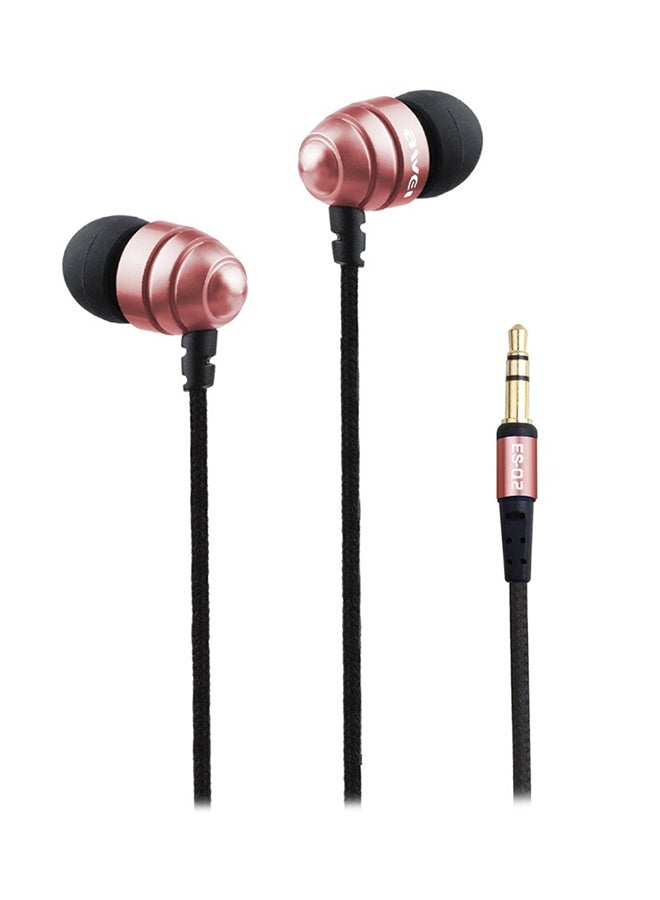 Awei ES-Q2 In-Ear Earphones With Mic Rose Gold/Black - Image 1