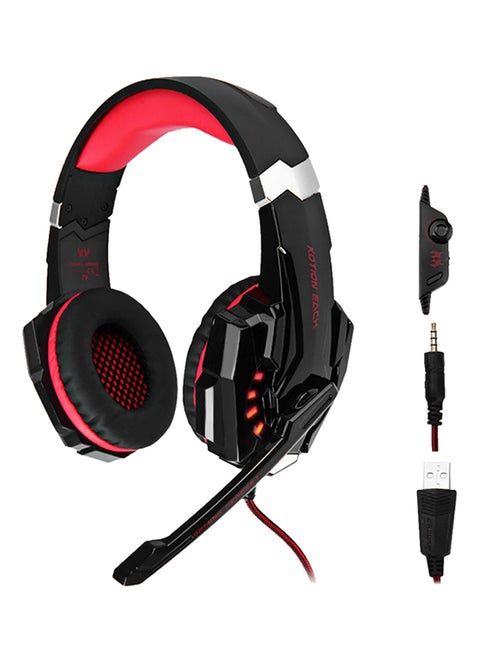 G9000 Pro Gaming Wired Headset 3.5mm With Mic And LED Light For PlayStation 4