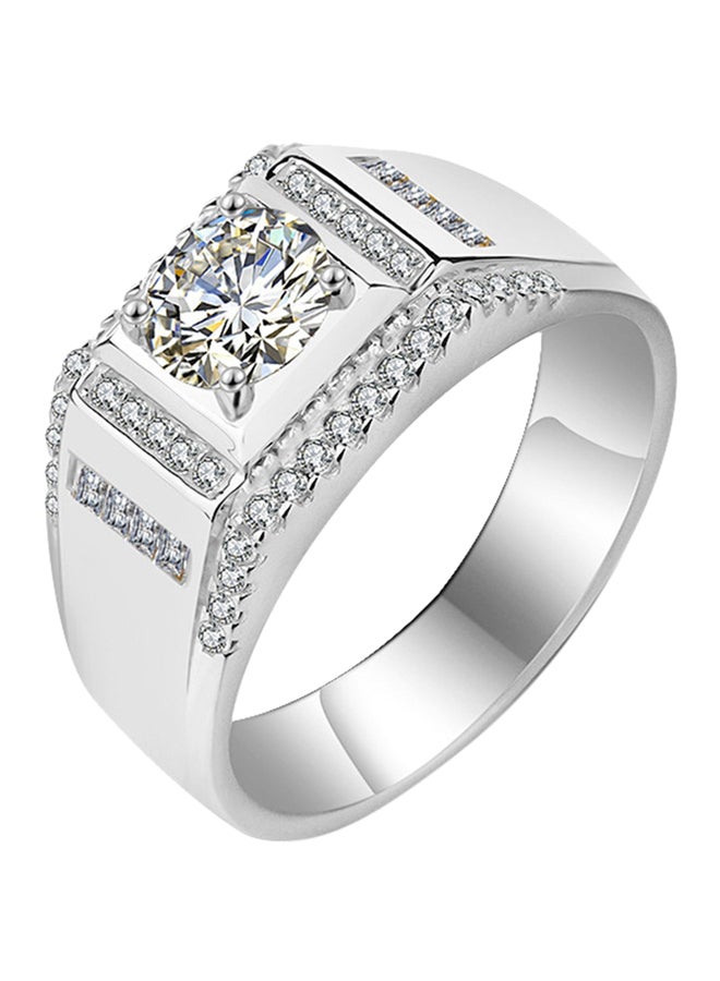 ROMAD Silver Plated Wedding Ring Studded With Zircon