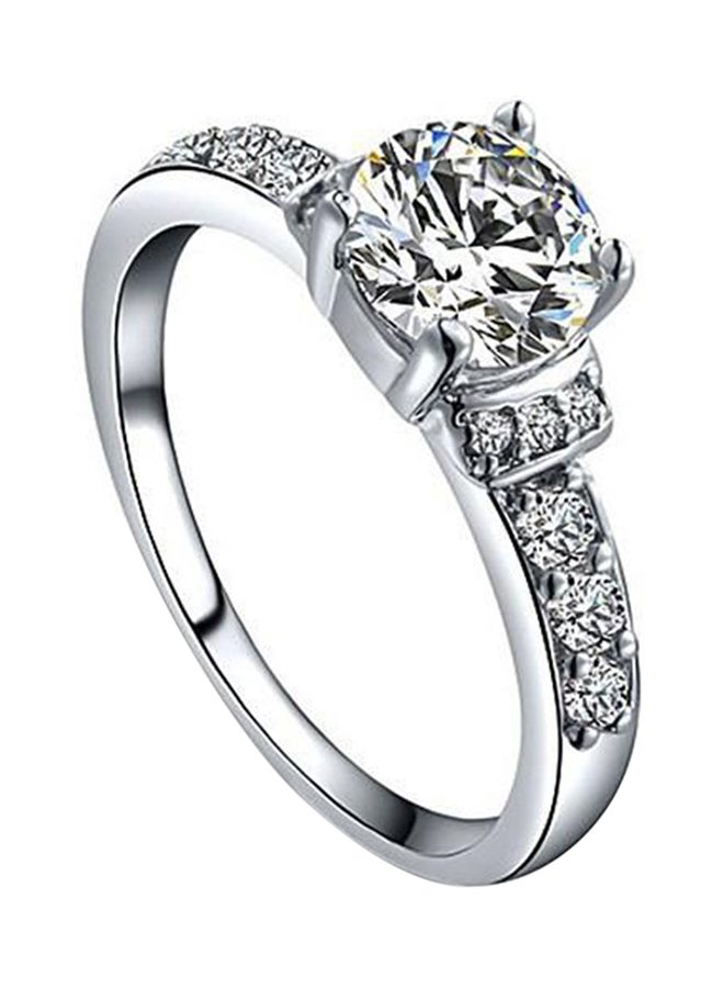 ROMAD - Silver Plated Wedding Ring Studded With Zircon - Image 1