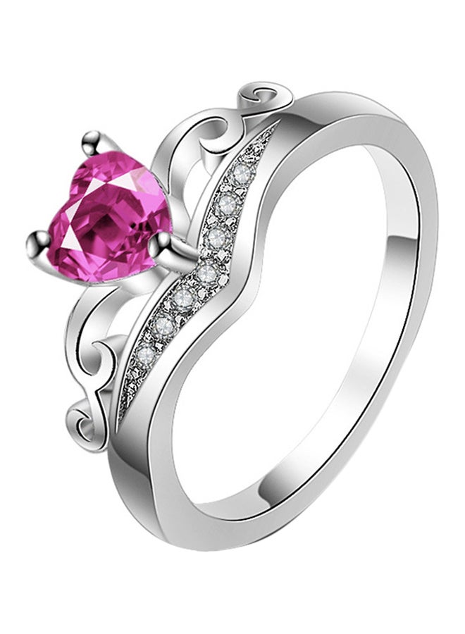 ROMAD Silver Plated Wedding Ring Studded With Zircon