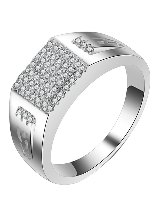 ROMAD Silver Plated Wedding Ring Studded With Zircon
