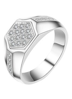 Silver Plated Wedding Ring Studded With Zircon