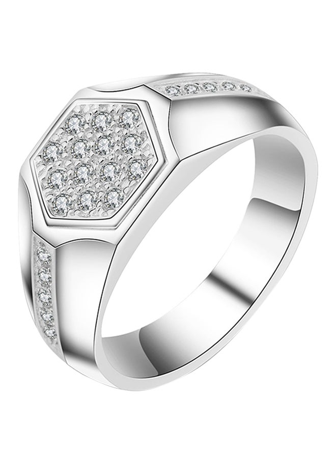 ROMAD - Silver Plated Wedding Ring Studded With Zircon - Image 1