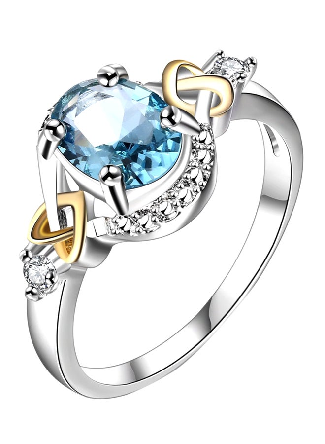ROMAD - Silver Plated Wedding Ring Studded With Zircon - Image 1