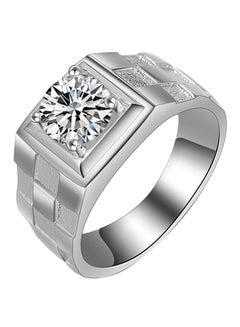 Silver Plated Wedding Ring Studded With Zircon