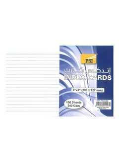 Psi 100-Piece Index Card White 