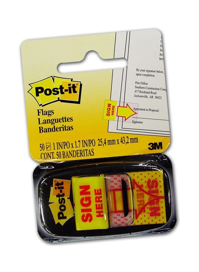 ثري ام أعلام فهرسية - 50 قطعة أصفر/وردي/أحمر