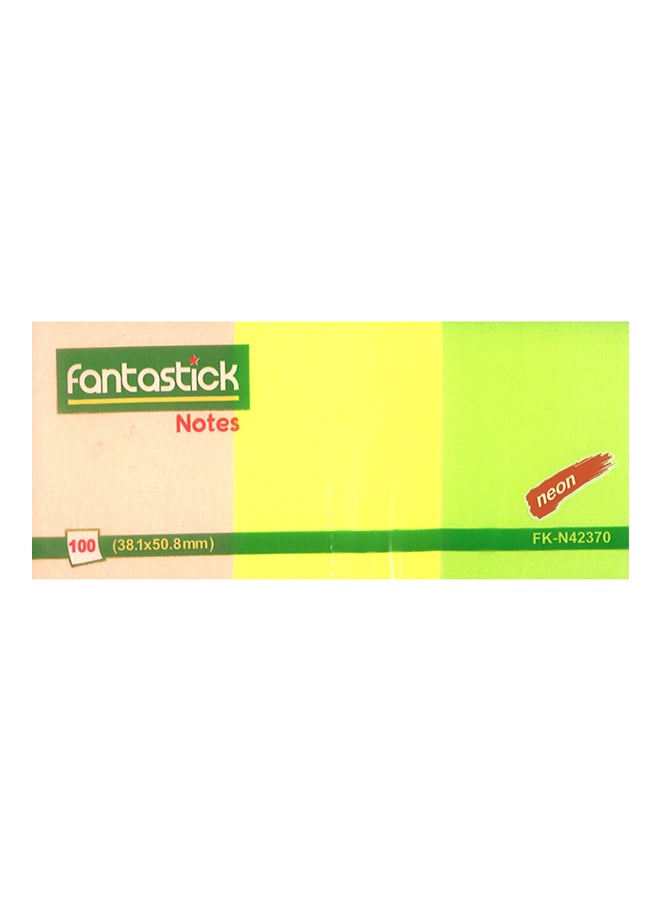 Fantastick - 3 Colour Sticky Notes Beige/Yellow/Green - Image 1