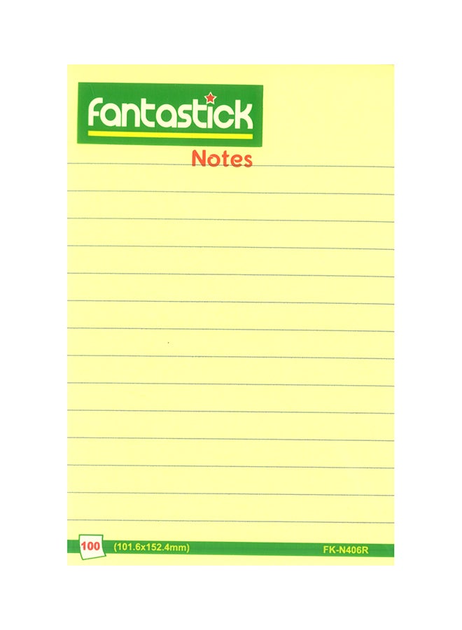Fantastick 100-Piece Sticky Notes Yellow 