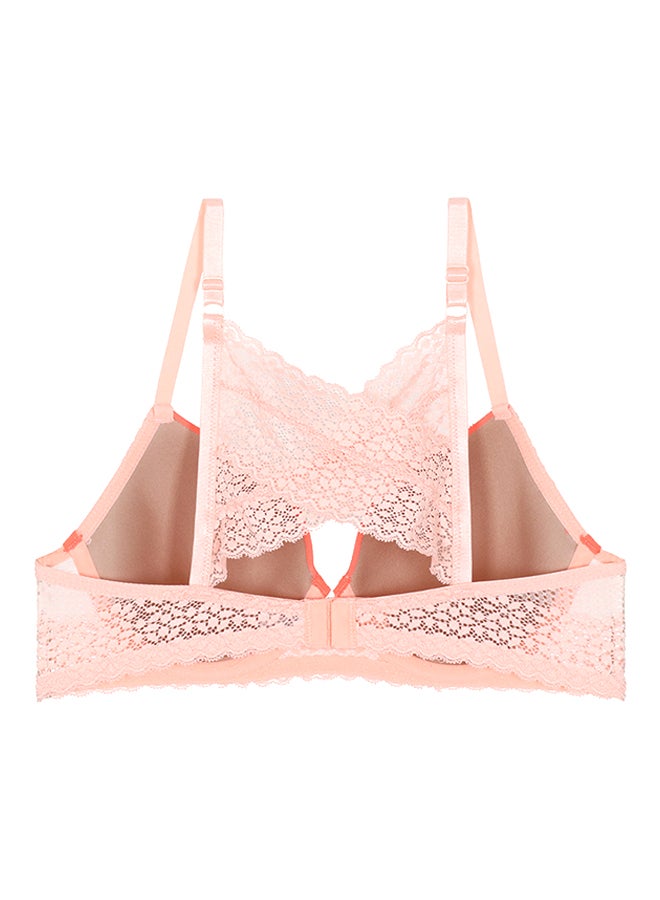 zivame Moroccan Lace Pretty Back Underwired Bra Peach  - Image 2