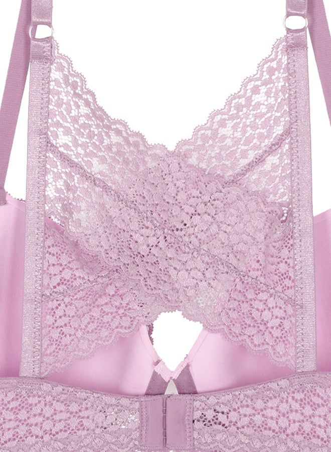zivame - Moroccan Lace Pretty Back Underwired Bra Lilac - Image 1