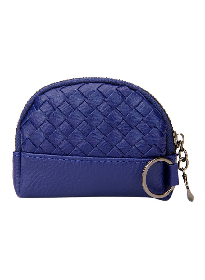 YUEJIN Zippered Closure Leather Coin Purse Blue  - Image 1