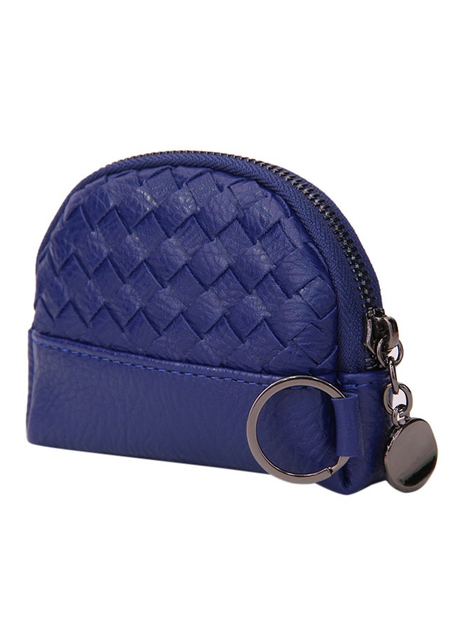 YUEJIN Zippered Closure Leather Coin Purse Blue  - Image 2