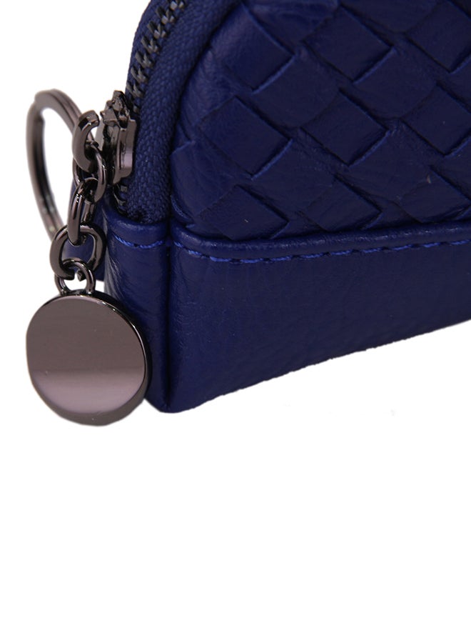 YUEJIN Zippered Closure Leather Coin Purse Blue  - Image 5