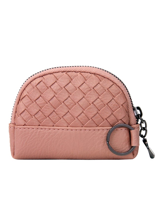 YUEJIN Zippered Closure Leather Coin Purse Beige  - Image 1