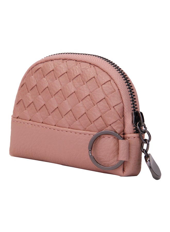 YUEJIN Zippered Closure Leather Coin Purse Beige  - Image 2