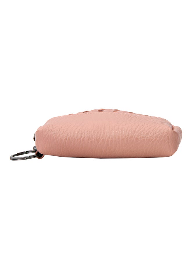 YUEJIN Zippered Closure Leather Coin Purse Beige  - Image 3