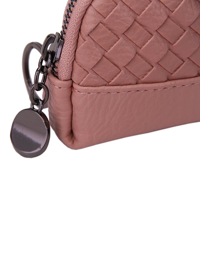 YUEJIN Zippered Closure Leather Coin Purse Beige  - Image 5