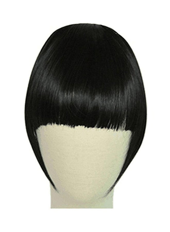 Clip In Front Straight Hair Extension Wig Black - Image 1