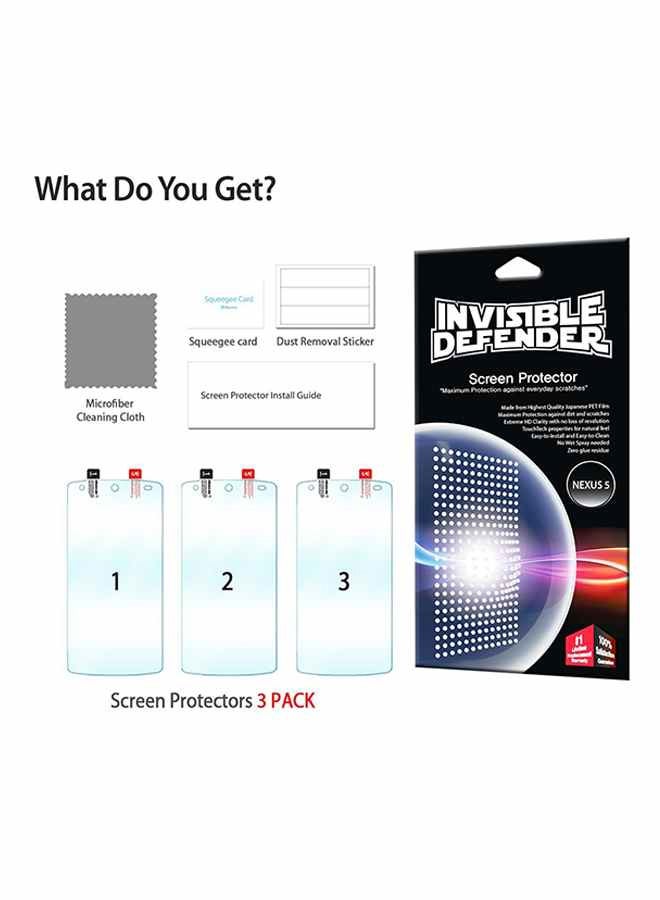 Ringke Pack Of 3 HD Screen Protector For Google Nexus 5 Clear - Image 3