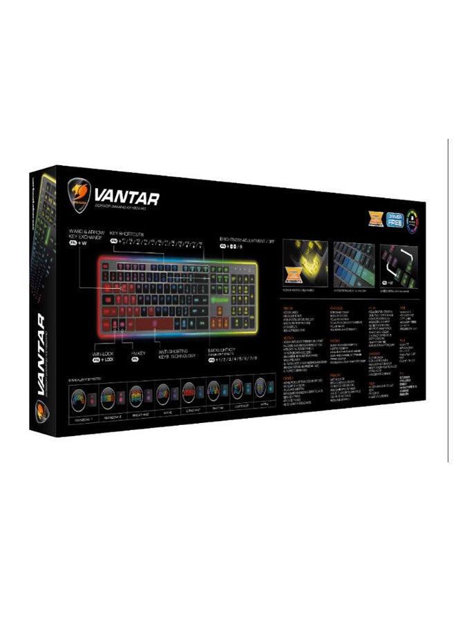Cougar - Vantar Gaming Keyboard With Scissor Switch 8 Backlights Multicolour - Image 1