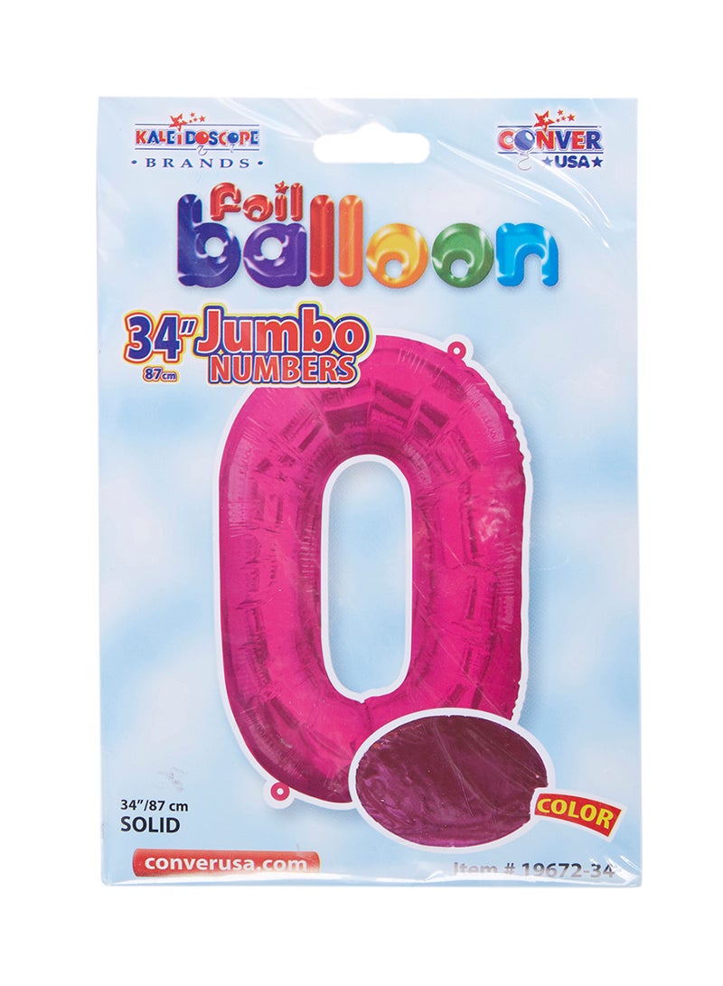 Numeric 0 Shaped Party Balloon 87cm