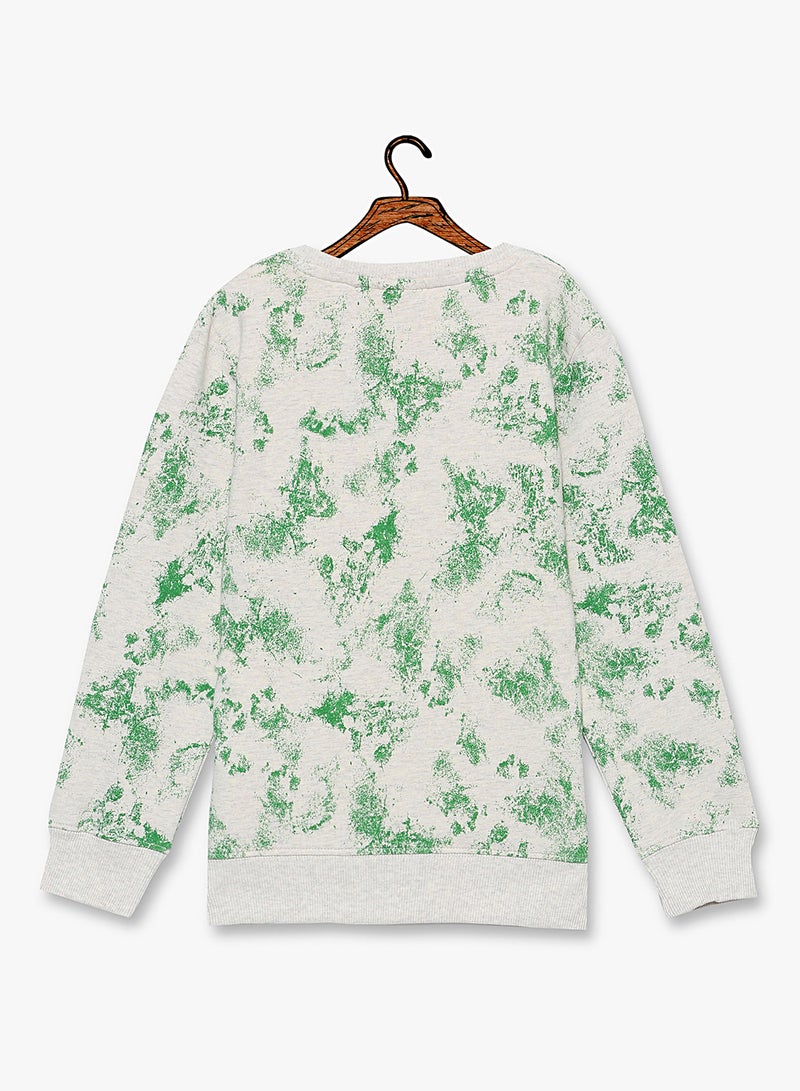 NAME IT - Printed Sweatshirt Beige - Image 1