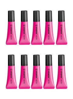 STABILO 10-Piece Neon Highlighter Magenta 
