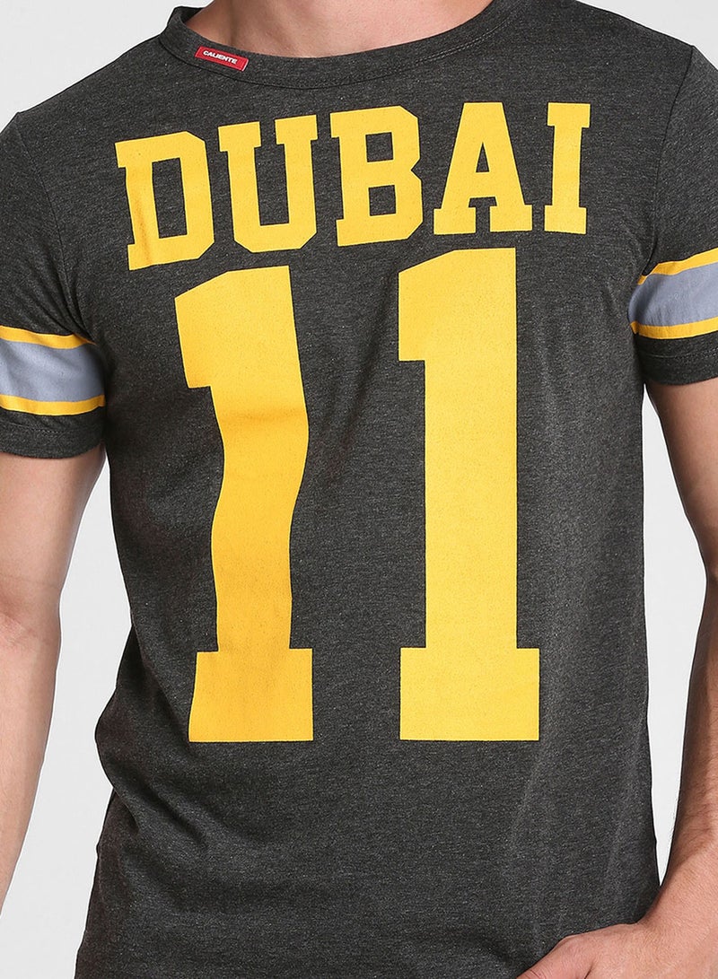 Caliente Dubai Printed T-shirt Grey - Image 4