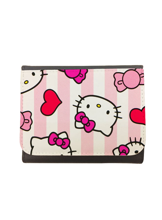 ديكالاك محفظة ثلاثية الطي مزينة بهالو كيتي وردي