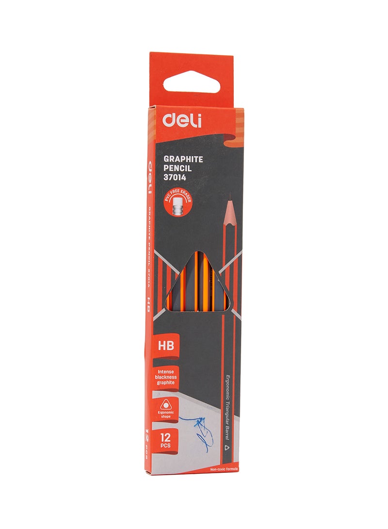Deli 12-Piece HB Lead Pencils Black - Image 2