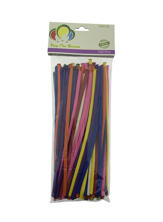 Party Time - 100-Piece 260Q Long Party Balloons - Image 1