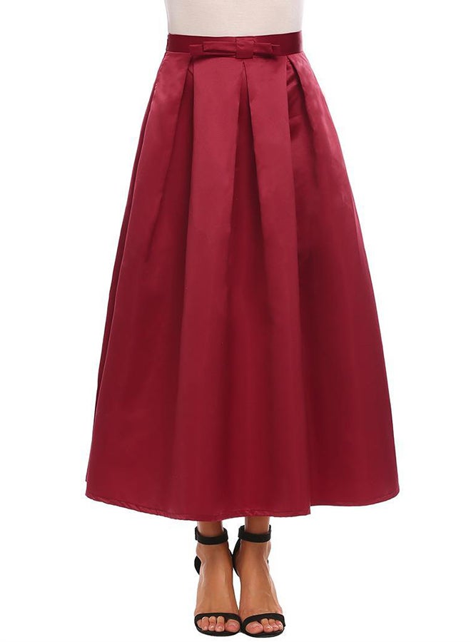 Fashion Big Swing Cocktail Wedding Maxi Skirt Red  - Image 1